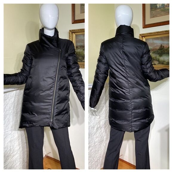 Helmut Lang Asymmetrical Zippered Down Cocoon Coat - Picture 1 of 15